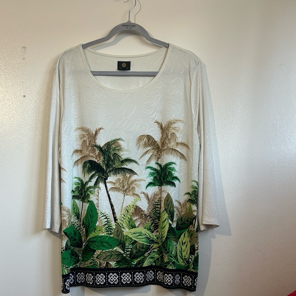 Tropical Palm Print Women's Tunic Top